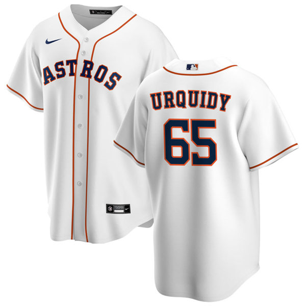  Mens Houston Astros #65 Jose Urquidy Nike White Home CoolBase Jersey 