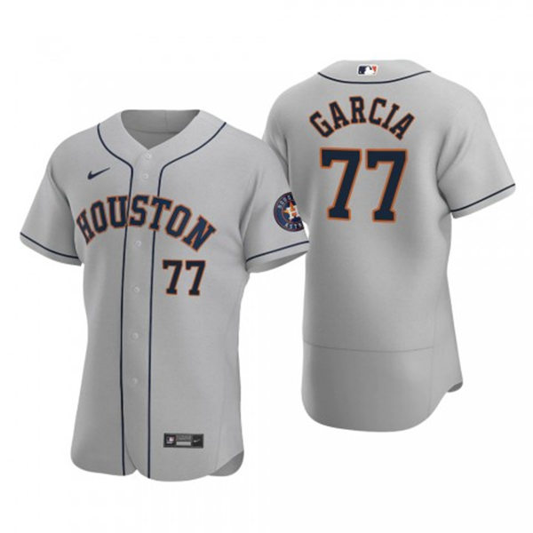  Mens Houston Astros #77 Luis Garcia Nike Gray Road Flexbase Jersey 