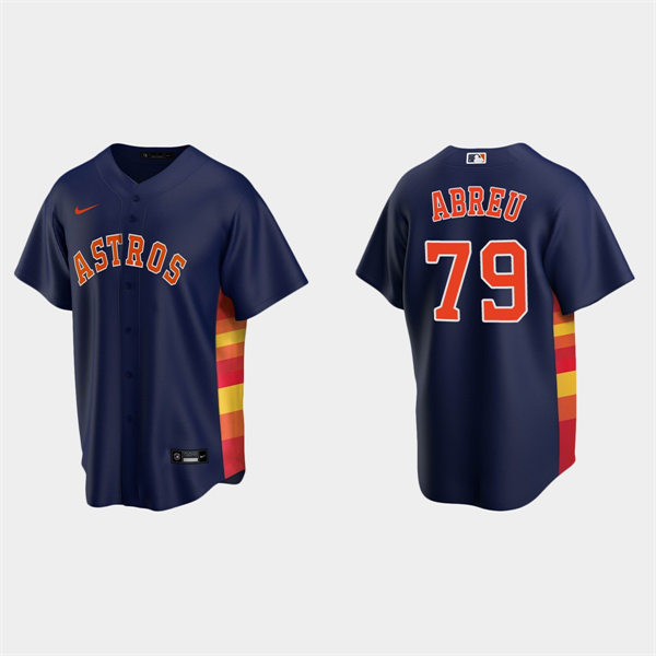  Mens Houston Astros #79 Jose Abreu Nike Navy Alternate CoolBase Jersey 