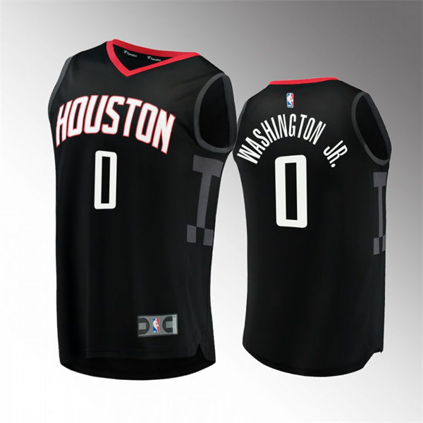  Mens Houston Rockets #0 TyTy Washington Jr. Black Statement Edition Swingman Jersey 