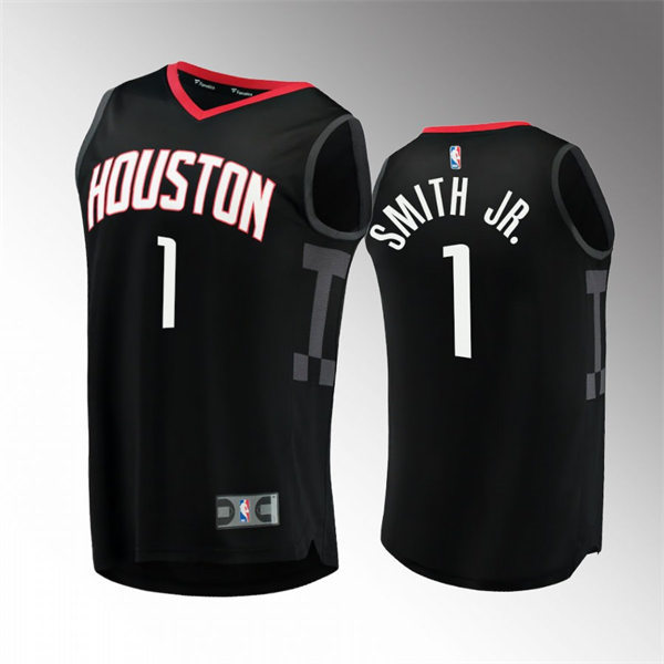  Mens Houston Rockets #1 Jabari Smith Jr. Black Statement Edition Swingman Jersey 