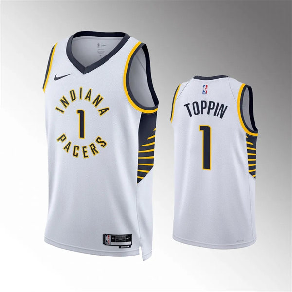  Mens Indiana Pacers #1 Obi Toppin White Association Edition Swingman Jersey 