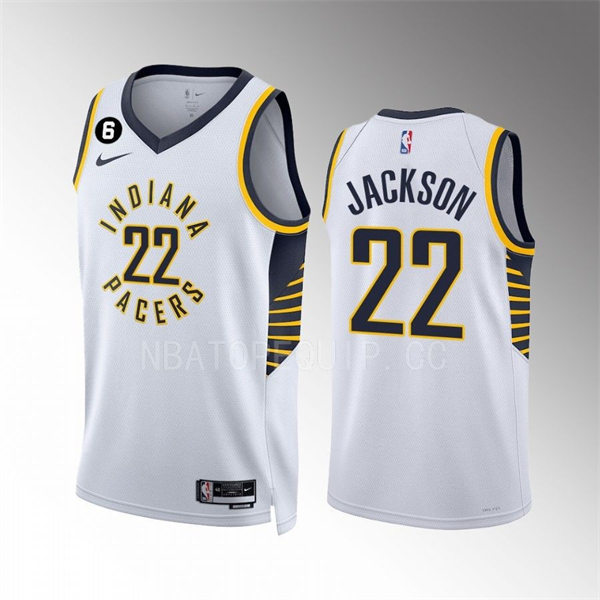  Mens Indiana Pacers #22 Isaiah Jackson White Association Edition Player Jersey 