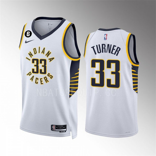  Mens Indiana Pacers #33 Myles Turner White Association Edition Player Jersey 