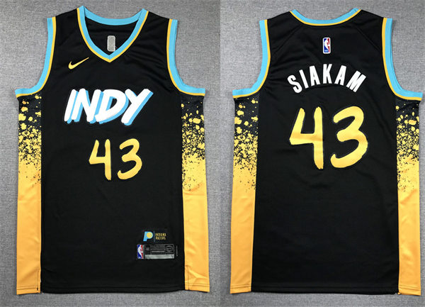  Mens Indiana Pacers #43 Pascal Siakam 2023-24 INDY City Edition Swingman Jersey Black 
