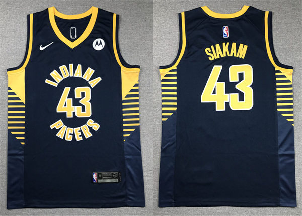  Mens Indiana Pacers #43 Pascal Siakam Navy Icon Edition Swingman Jersey 