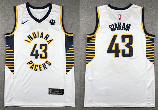  Mens Indiana Pacers #43 Pascal Siakam Yellow Statement Edition Swingman Jersey 
