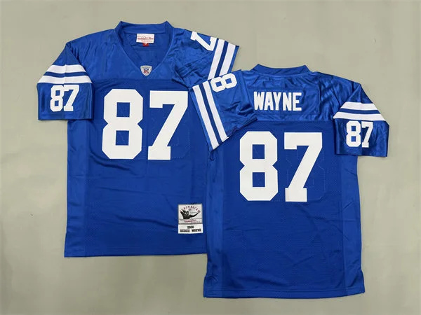  Mens Indianapolis Colts #87 Reggie Wayne 2006 Royal Throwback Jersey 