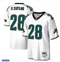  Mens Jacksonville Jaguars #28 Fred Taylor Mitchell&Ness White Legacy Throwback Jersey 