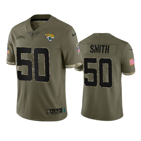  Mens Jacksonville Jaguars #50 Telvin Smith Olive 2022 Salute To Service Limited Jersey 