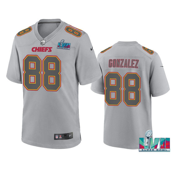  Mens Kansas City Chiefs #88 Tony Gonzalez Gray Atmosphere Fashion Game Jersey 