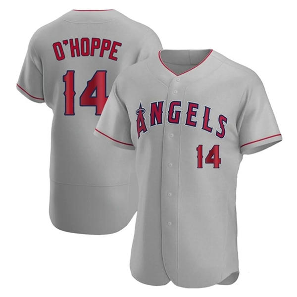  Mens Los Angeles Angels #14 Logan O'Hoppe Nike Gray Road Limited Jersey 