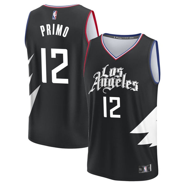 Mens Los Angeles Clippers #12 Joshua Primo Black Statement Edition Jersey 