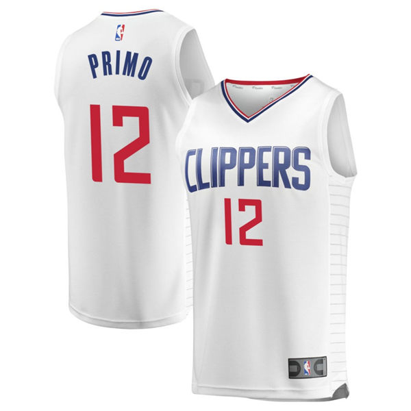  Mens Los Angeles Clippers #12 Joshua Primo Nike White Association Edition Jersey 