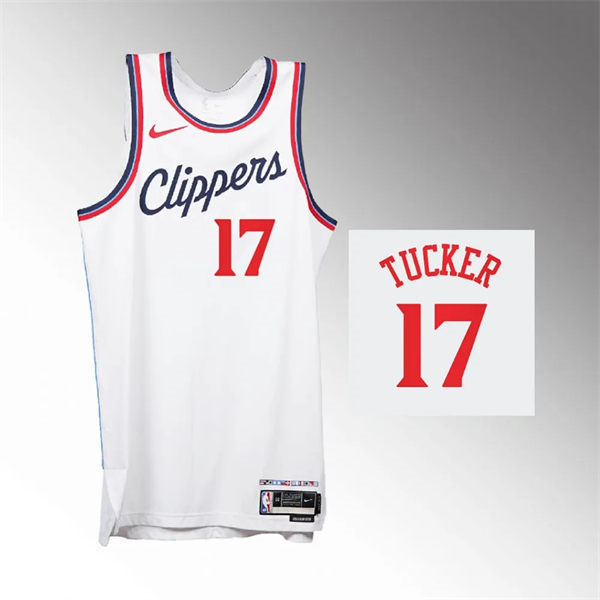  Mens Los Angeles Clippers #17 P.J. Tucker 2024-25 Association Edition Jersey White 