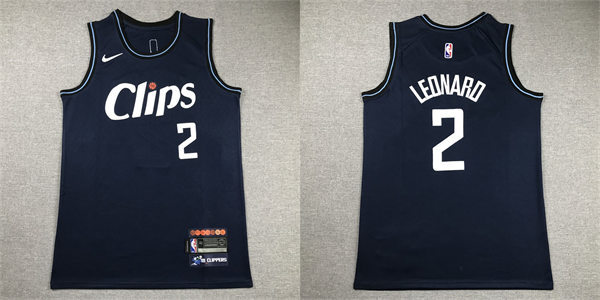  Mens Los Angeles Clippers #2 Kawhi Leonard 2023-24 Navy City Edition Swingman Jersey 