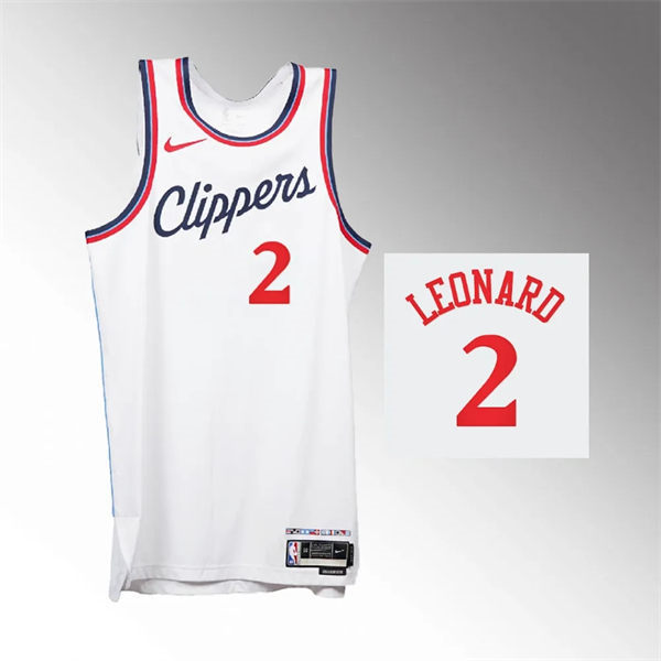  Mens Los Angeles Clippers #2 Kawhi Leonard 2024-25 Association Edition Jersey White 