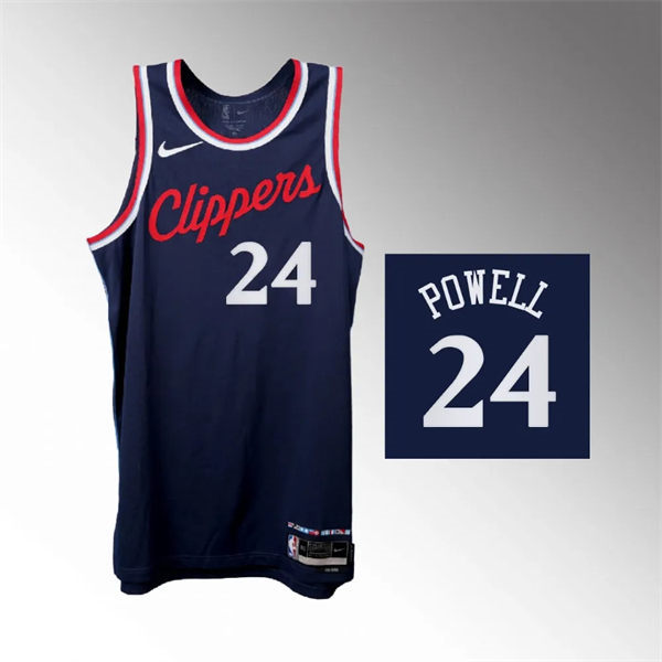  Mens Los Angeles Clippers #24 Norman Powell 2024-25 Icon Edition Jersey Navy 