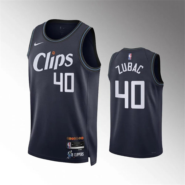  Mens Los Angeles Clippers #40 Ivica Zubac 2023-24 Navy City Edition Swingman Jersey 