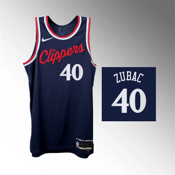  Mens Los Angeles Clippers #40 Ivica Zubac 2024-25 Icon Edition Jersey Navy 