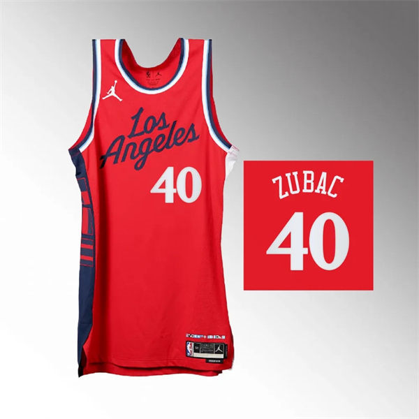  Mens Los Angeles Clippers #40 Ivica Zubac 2024-25 Statement Edition Jersey Red 