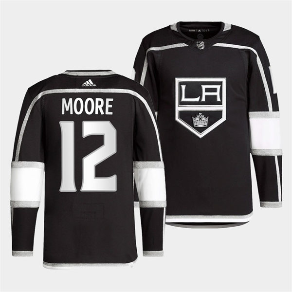  Mens Los Angeles Kings #12 Trevor Moore adidas Black Home Premier Player Jersey 
