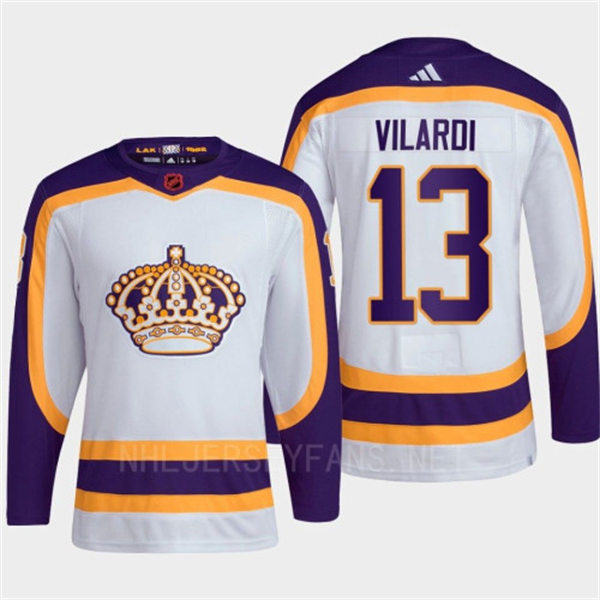  Mens Los Angeles Kings #13 Gabriel Vilardi White 2022-23 Reverse Retro 2.0 Jersey 