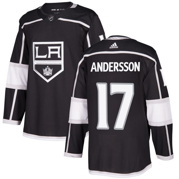  Mens Los Angeles Kings #17 Lias Andersson adidas Black Home Premier Player Jersey 