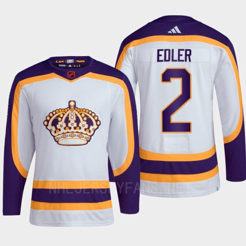  Mens Los Angeles Kings #2 Alexander Edler White 2022-23 Reverse Retro 2.0 Jersey 