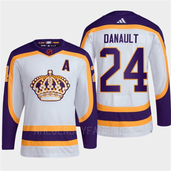  Mens Los Angeles Kings #24 Phillip Danault White 2022-23 Reverse Retro 2.0 Jersey 