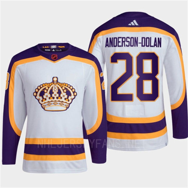  Mens Los Angeles Kings #28 Jaret Anderson-Dolan White 2022-23 Reverse Retro 2.0 Jersey 