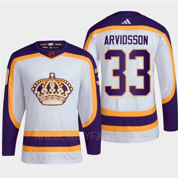  Mens Los Angeles Kings #33 Viktor Arvidsson White 2022-23 Reverse Retro 2.0 Jersey 
