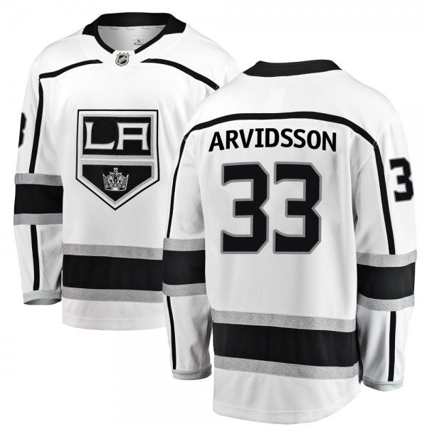  Mens Los Angeles Kings #33 Viktor Arvidsson adidas White Away Premier Player Jersey 