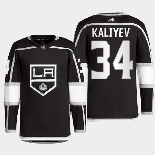  Mens Los Angeles Kings #34 Arthur Kaliyev adidas Black Home Player Jersey 