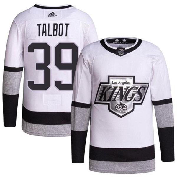  Mens Los Angeles Kings #39 Cam Talbot Adidas White Alternate Premier Player Jersey 