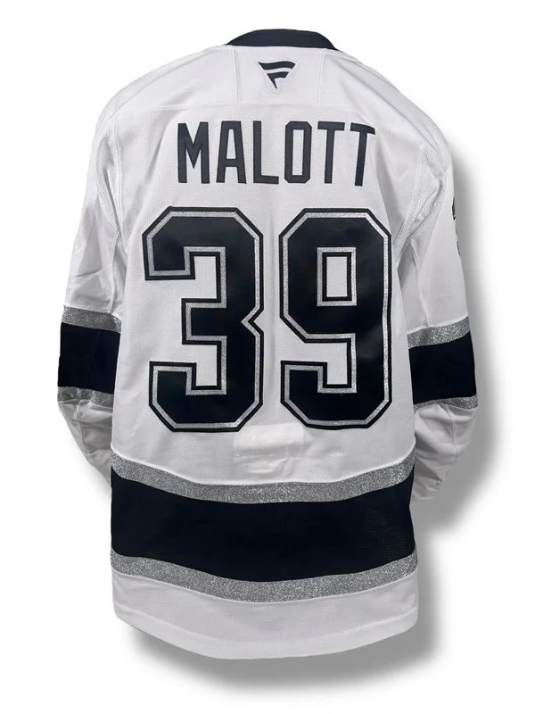  Mens Los Angeles Kings #39 Jeff Malott Fanatics White Away Premium Player Jersey 