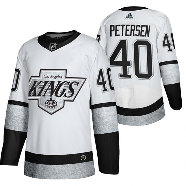  Mens Los Angeles Kings #40 Cal Petersen 2021-22 adidas White Alternate Premier Breakaway Player Jersey 
