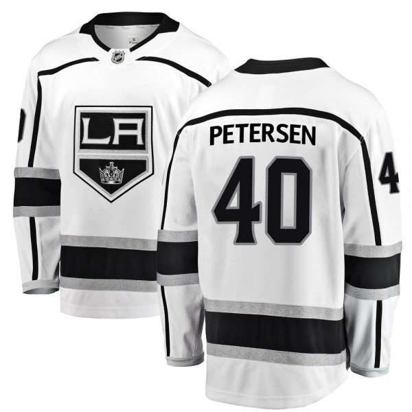  Mens Los Angeles Kings #40 Cal Petersen adidas White Away Premier Player Jersey 