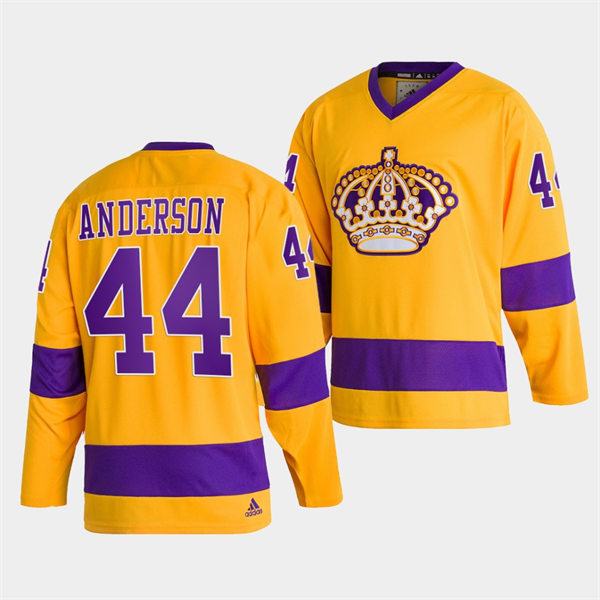  Mens Los Angeles Kings #44 Mikey Anderson adidas Gold Team Classics Jersey 