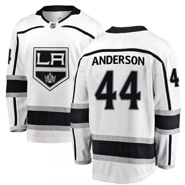  Mens Los Angeles Kings #44 Mikey Anderson adidas White Away Premier Player Jersey 