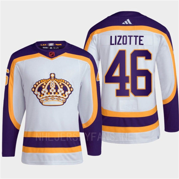  Mens Los Angeles Kings #46 Blake Lizotte White 2022-23 Reverse Retro 2.0 Jersey 