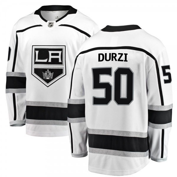  Mens Los Angeles Kings #50 Sean Durzi adidas White Away Premier Player Jersey 