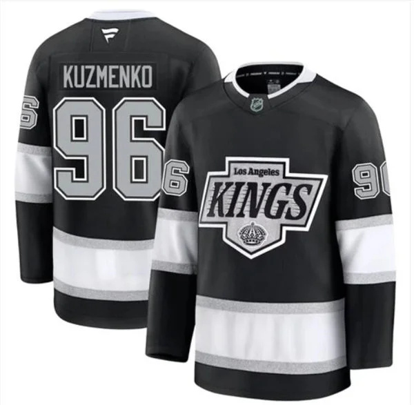  Mens Los Angeles Kings #96 Andrei Kuzmenko Fanatics Black Home Premium Player Jersey 