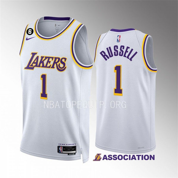  Mens Los Angeles Lakers #1 D'Angelo Russell Nike White Association Edition Jersey 