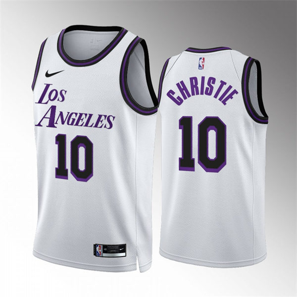  Mens Los Angeles Lakers #10 Max Christie White 2022-23 City Edition Jersey 