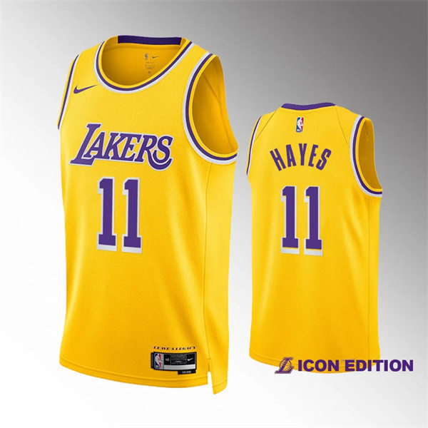  Mens Los Angeles Lakers #11 Jaxson Hayes Gold Icon Edition Jersey 