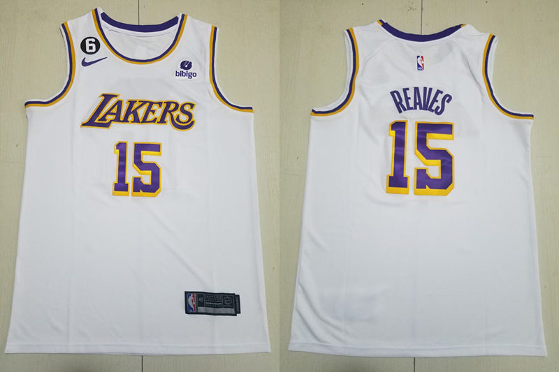  Mens Los Angeles Lakers #15 Austin Reaves Nike White Association Edition Jersey 