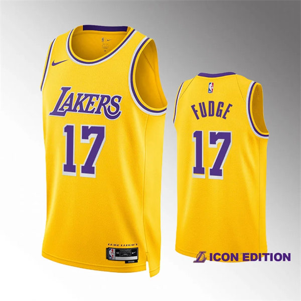  Mens Los Angeles Lakers #17 Alex Fudge Gold Icon Edition Jersey 
