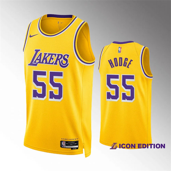  Mens Los Angeles Lakers #55 D'Moi Hodge Gold Icon Edition Jersey 