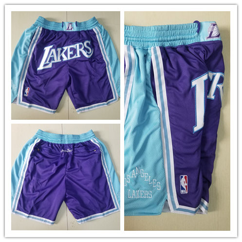  Mens Los Angeles Lakers Purple Nike 2021-22 City Edition Swingman Embroidered Shorts 
